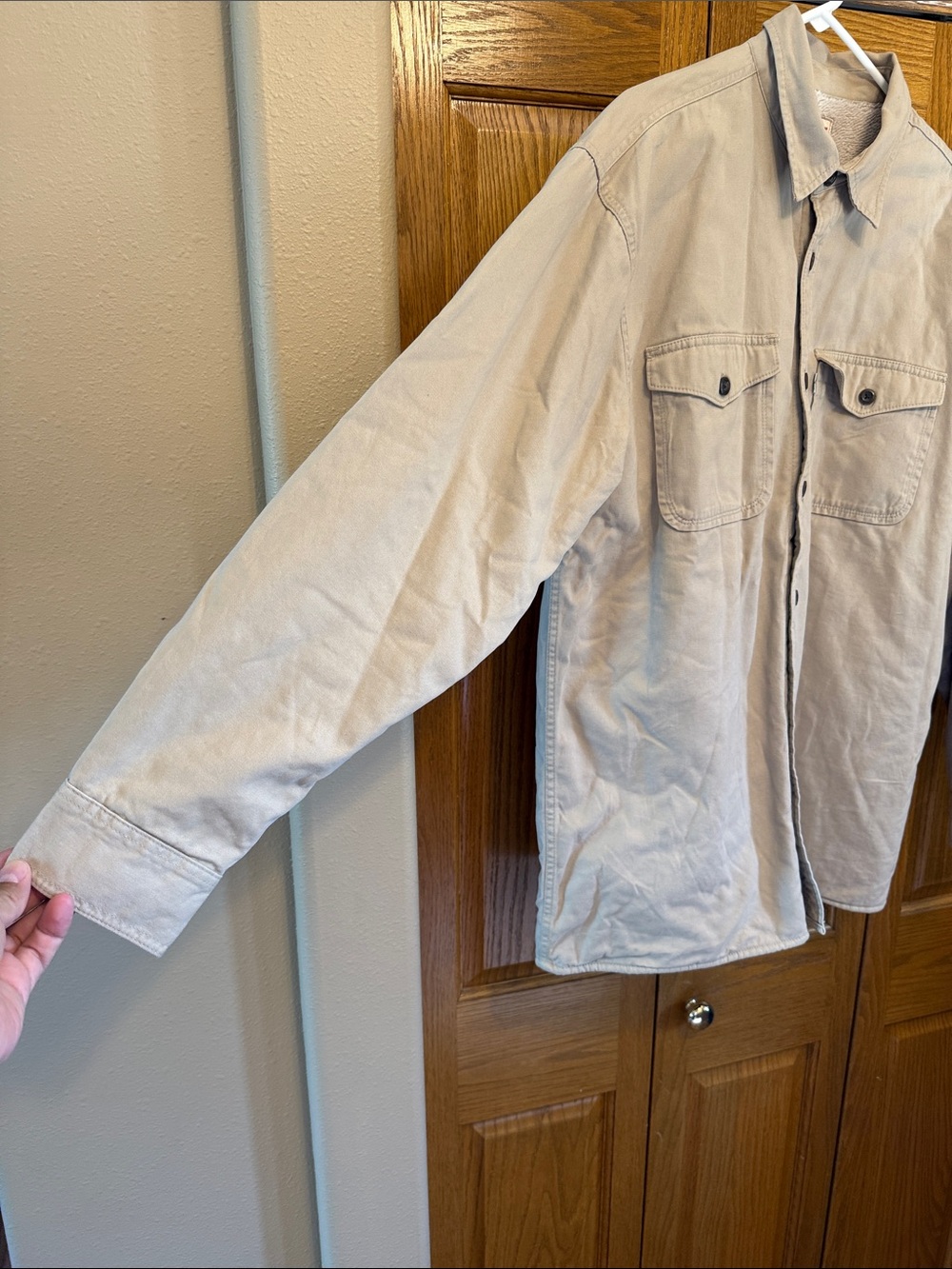 Levi's Light Tan Button-Front Worker Shirt Jacket - Picture 4 of 15